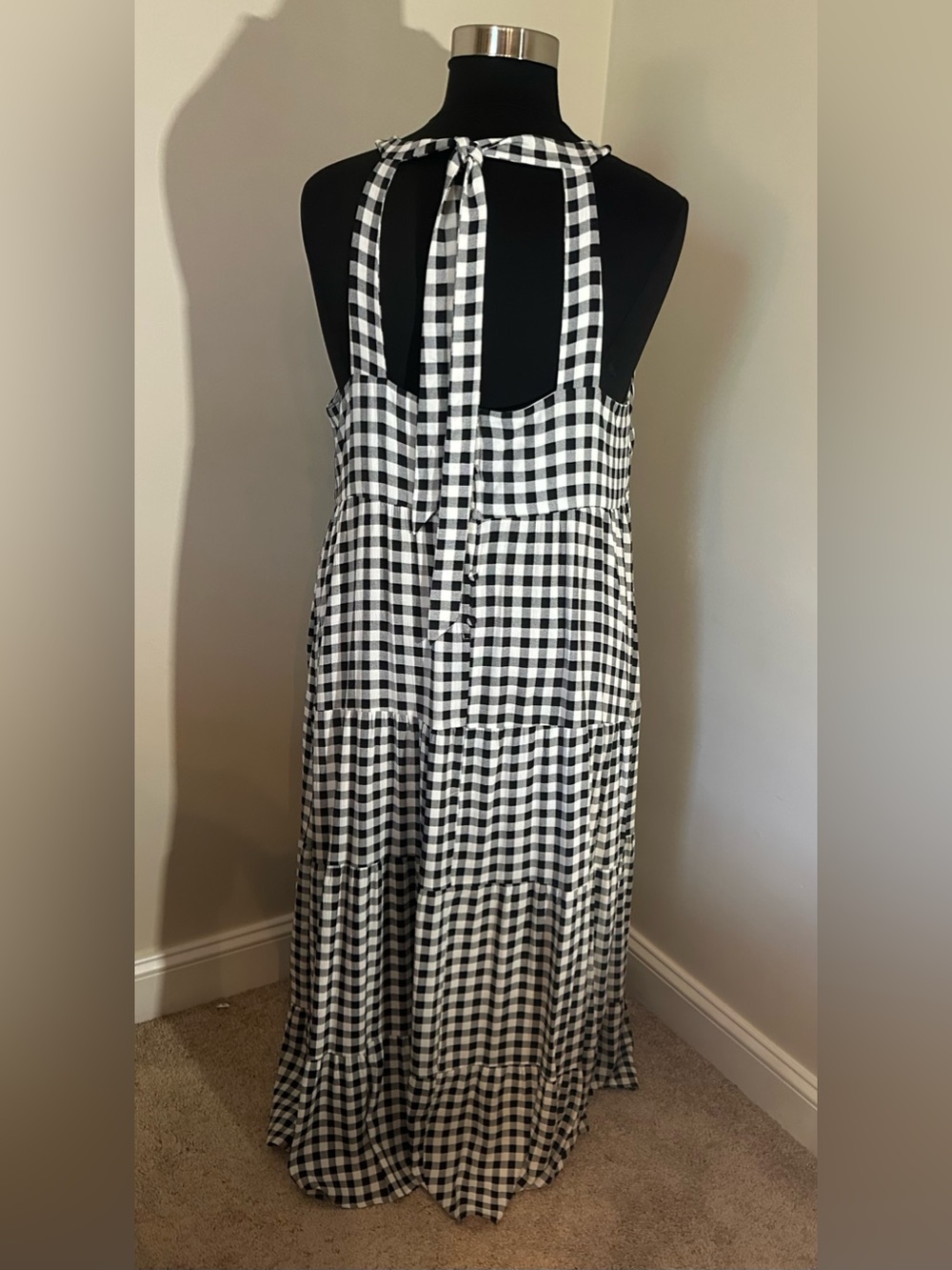 TORRID Black/White Gingham Tiered Maxi Dress 2x - Picture 2 of 5